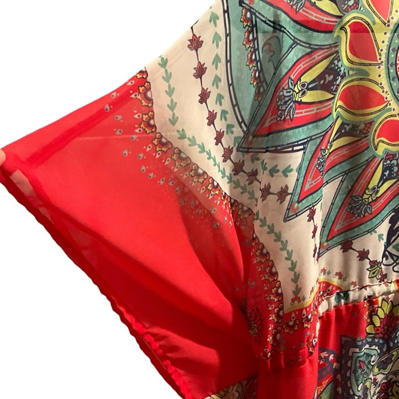 RARE Green Dragon Caftan Style Tunic Top - Picture 2 of 13